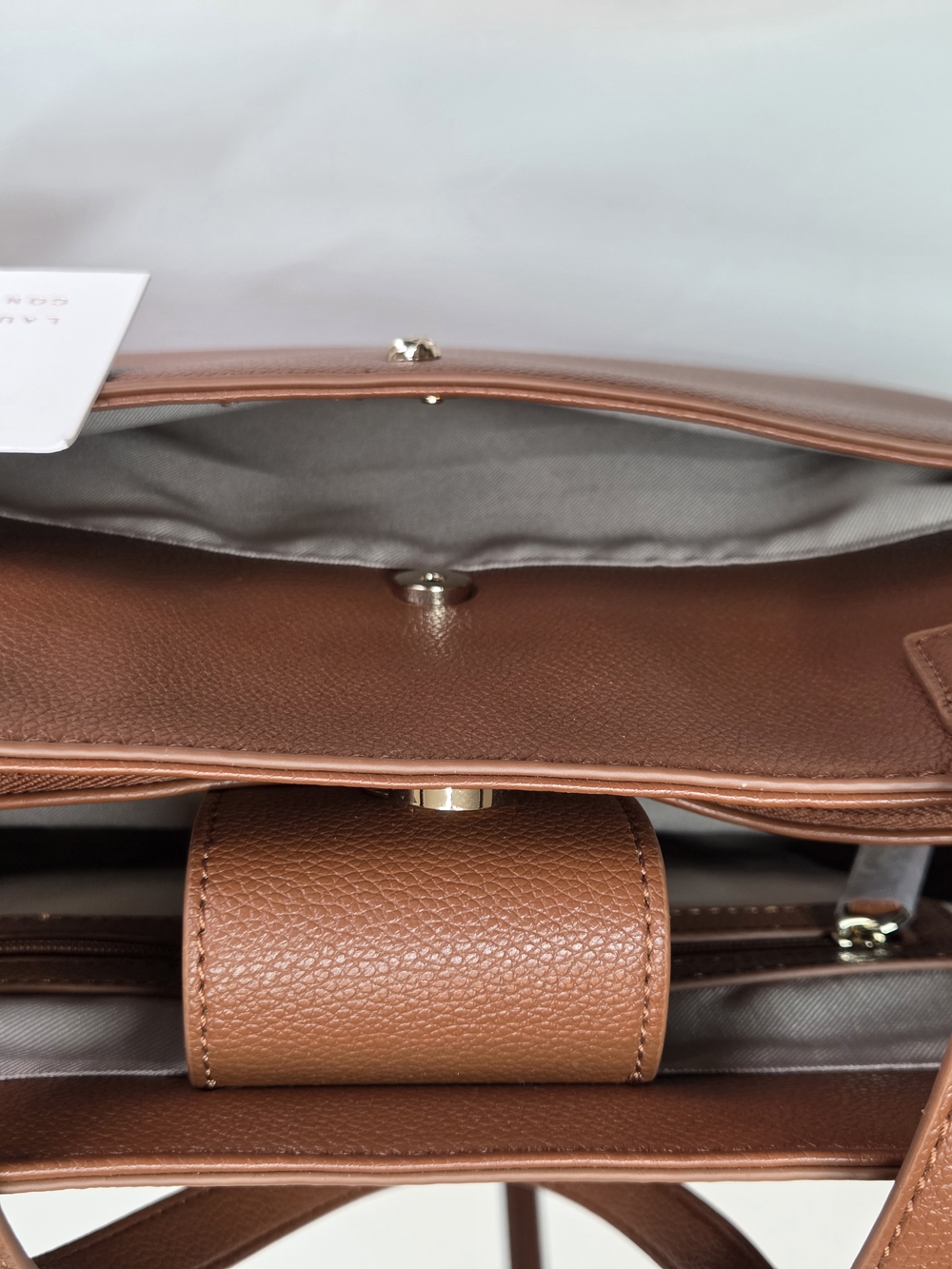 LC Lauren Conrad Cognac Brown Pebbled Tote - Picture 10 of 14
